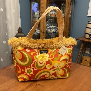 Bagolitas by Janice Red and Yellow Floral Tote